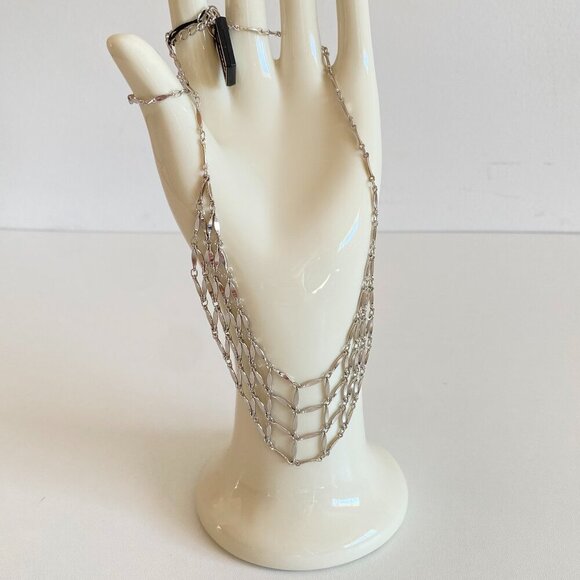 FAC Opulent Web Silver Tone 18" Necklace​ - Picture 2 of 5